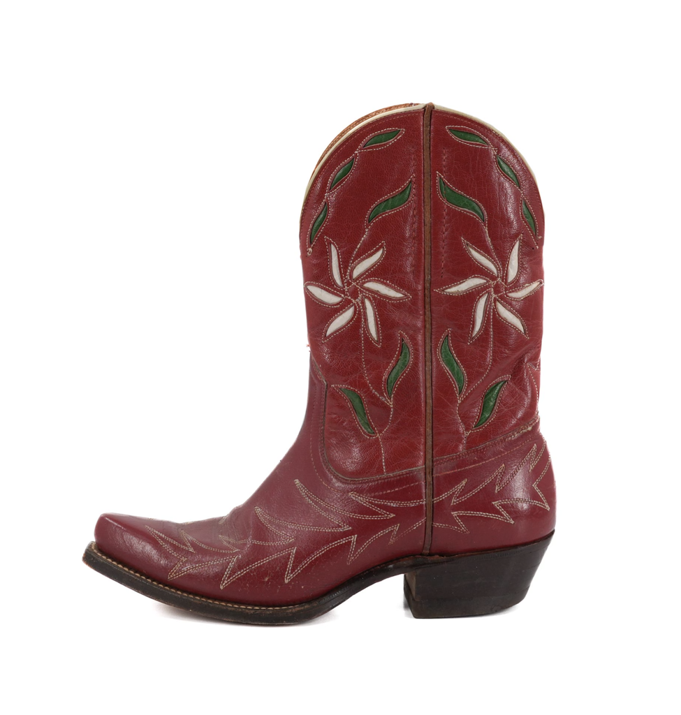 Vintage Pee Wee Cowboy Boots with Daisy Inlay