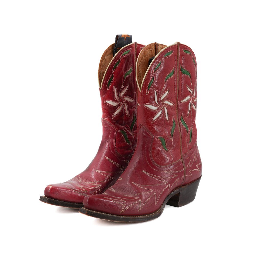 Vintage Pee Wee Cowboy Boots with Daisy Inlay
