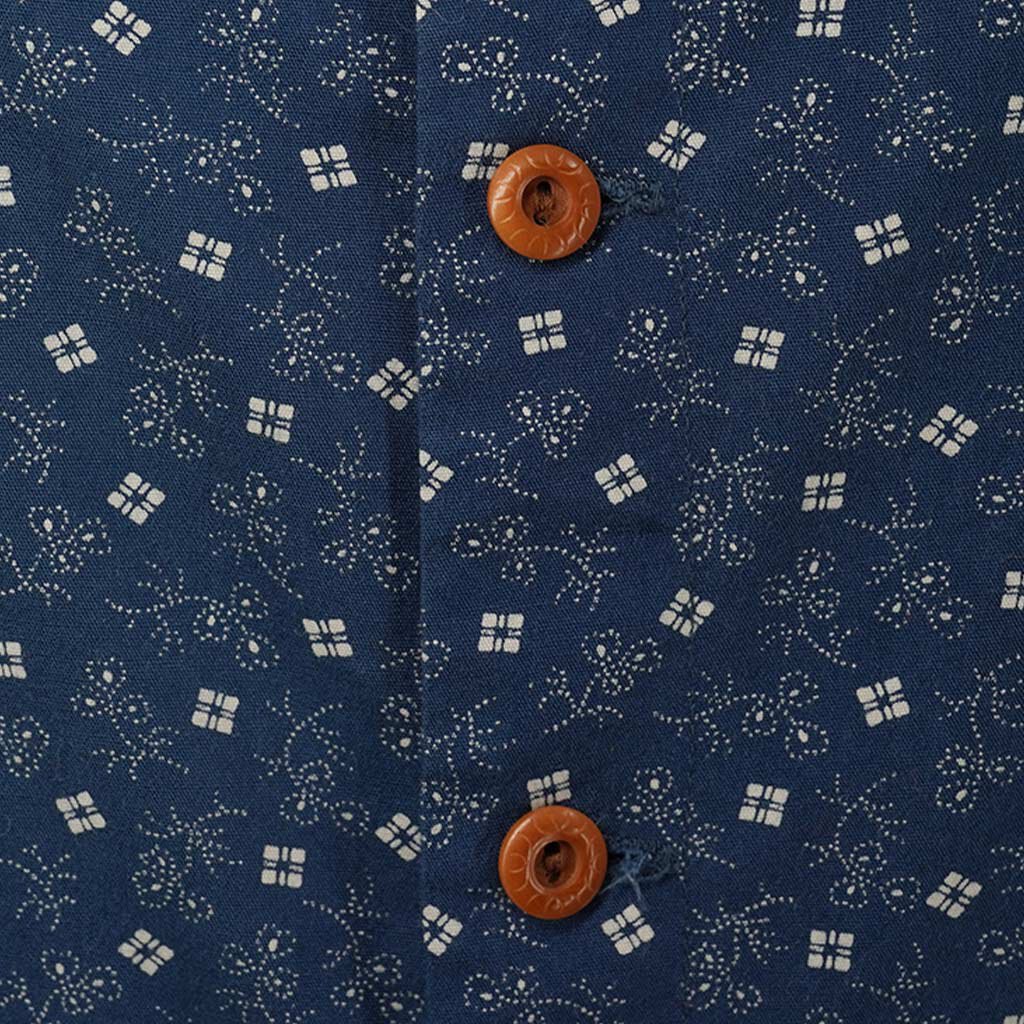 Vintage Calico Print Sleeveless Button Front Dress