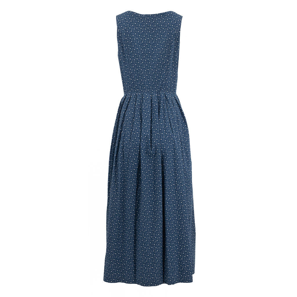 Vintage Calico Print Sleeveless Button Front Dress