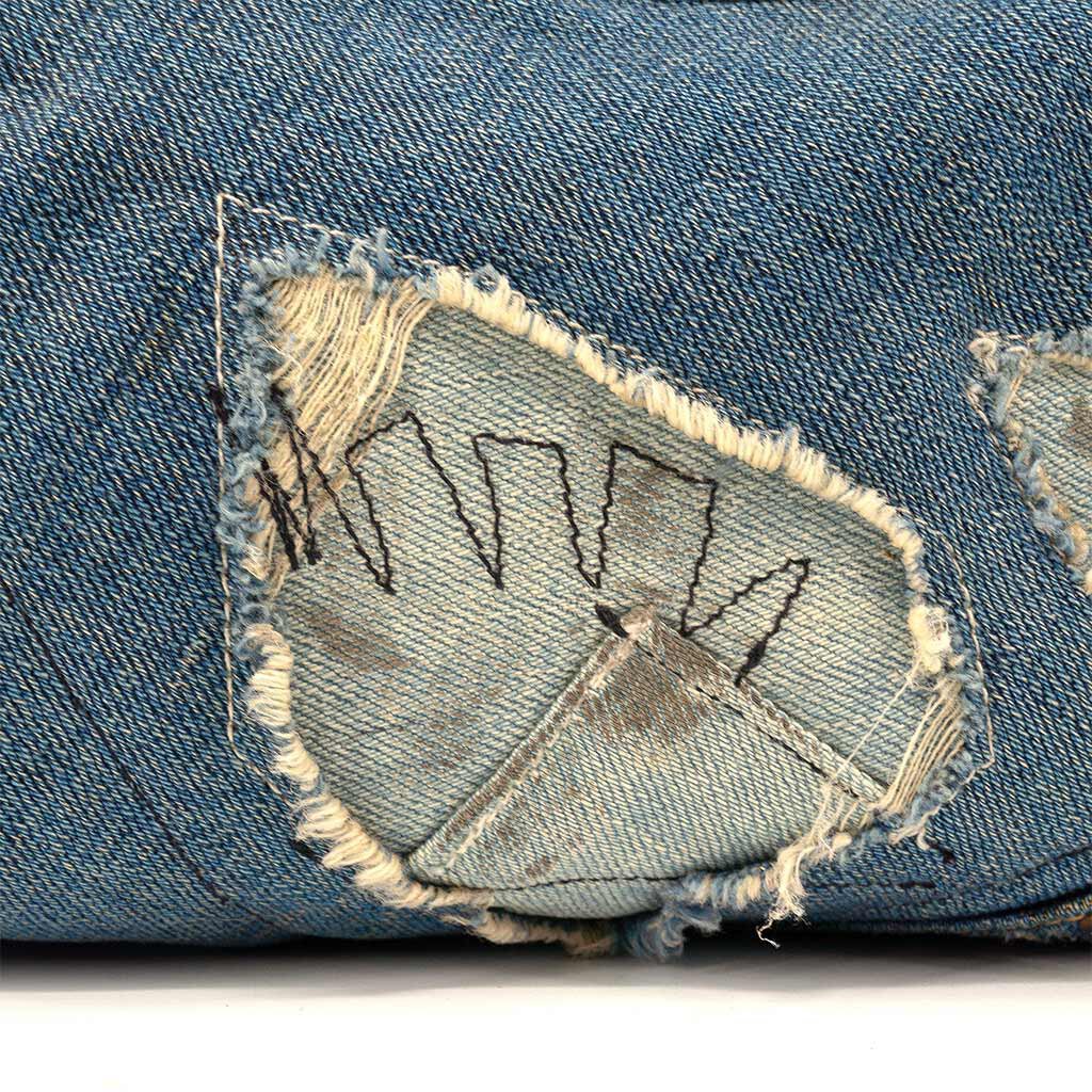 2010 Limited Edition Distressed Denim & Lizard “Ricky” Bag