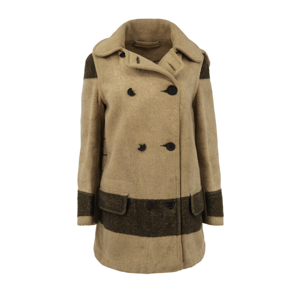 1920s-30s Vintage Hooded Wool Blanket Coat