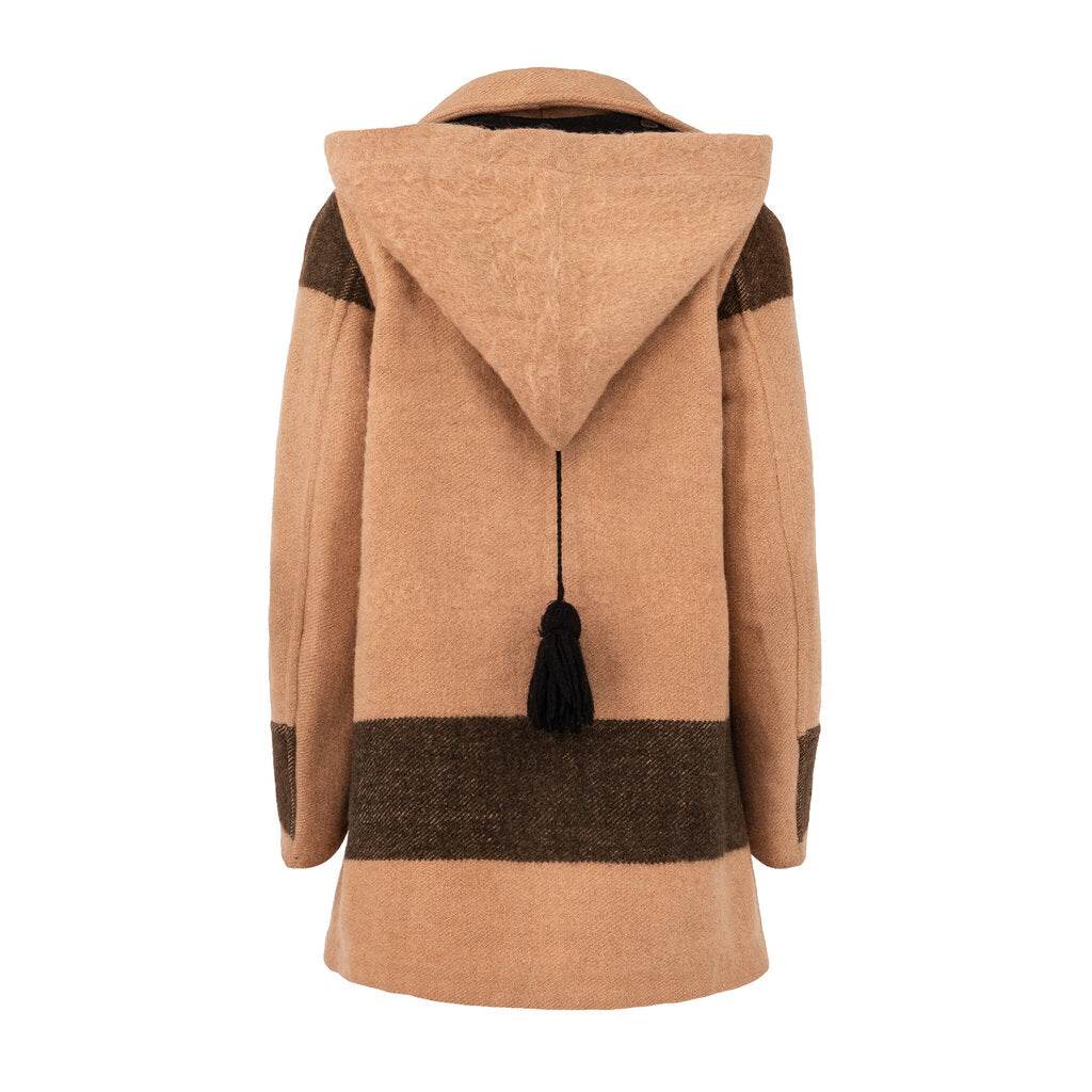 1920s-30s Vintage Hooded Wool Blanket Coat