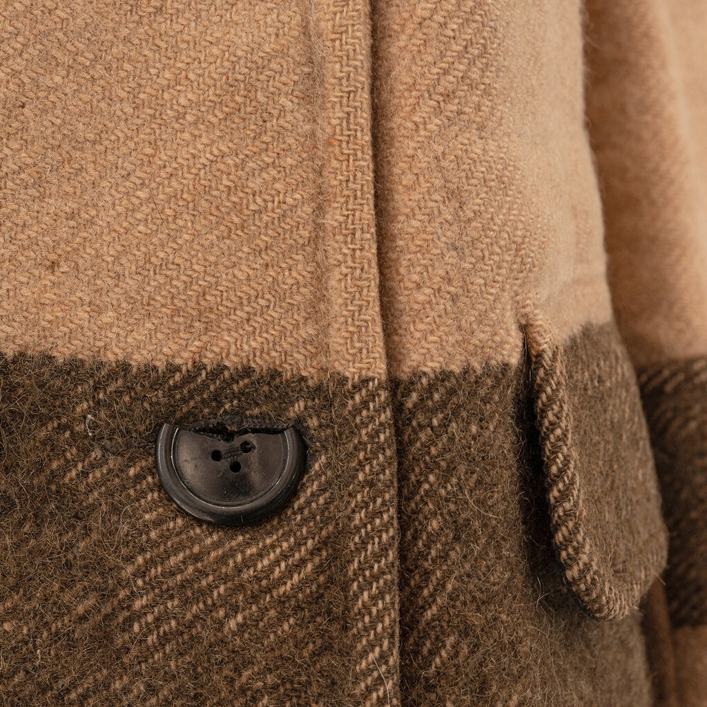1920s-30s Vintage Hooded Wool Blanket Coat