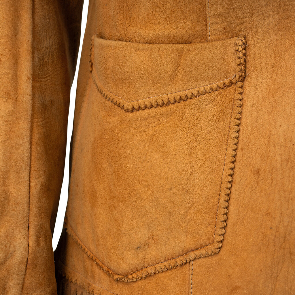 1950s Vintage Shorthorn Hair on Hide Fringe Leather Jacket