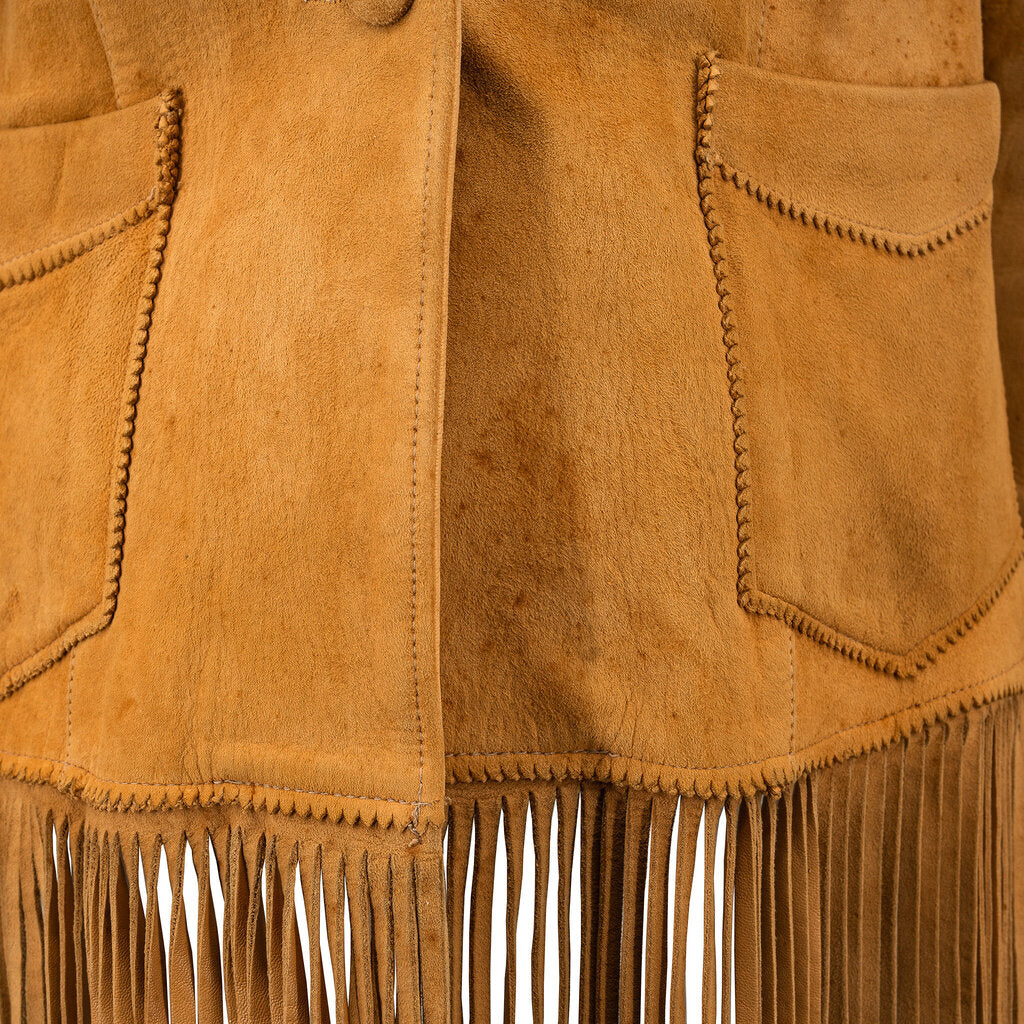 1950s Vintage Shorthorn Hair on Hide Fringe Leather Jacket