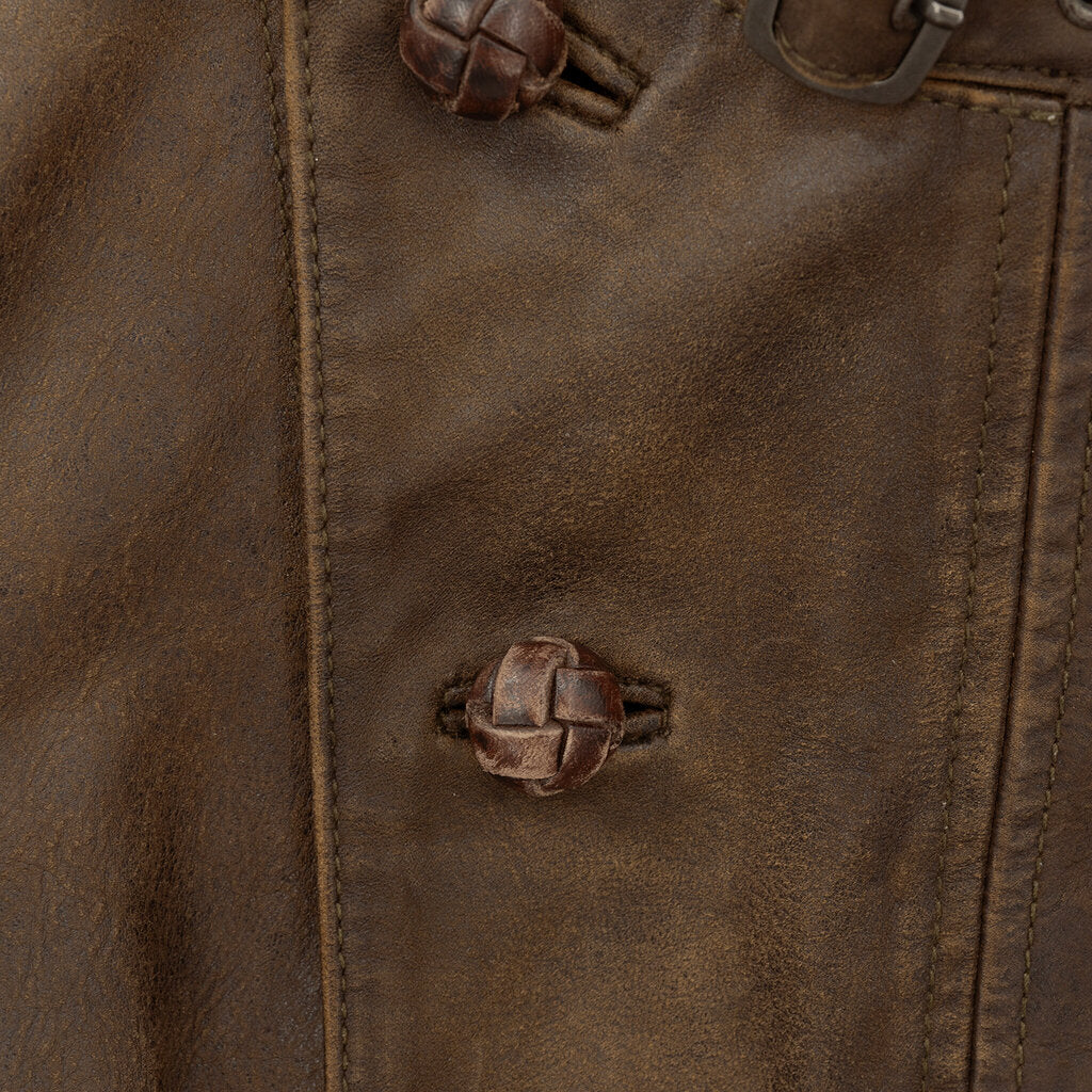 Double Breasted Leather Moto Jacket
