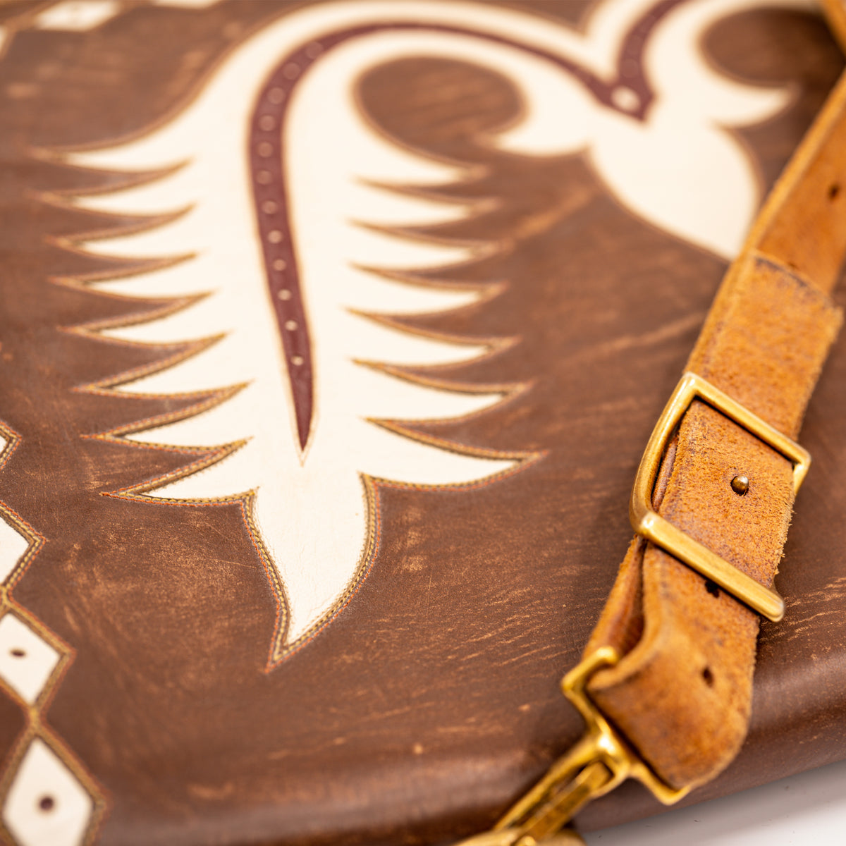 Vintage Ralph Lauren Western Leather Messenger Bag Womenfolk Jackson Hole