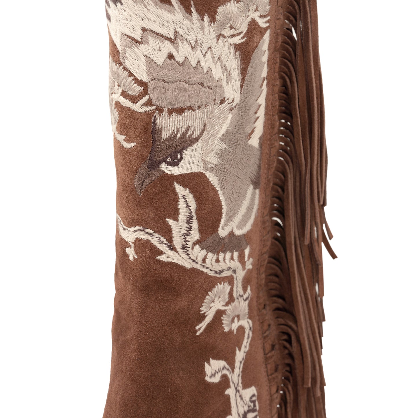 Suede & Fringe Heeled Boot