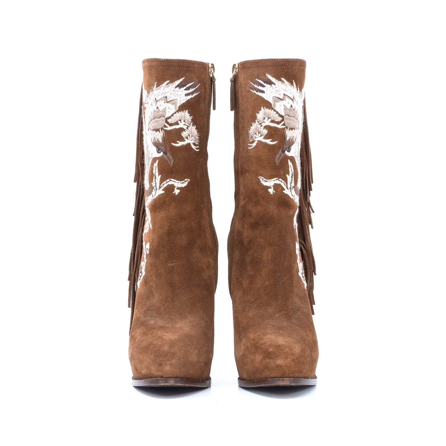 Suede & Fringe Heeled Boot