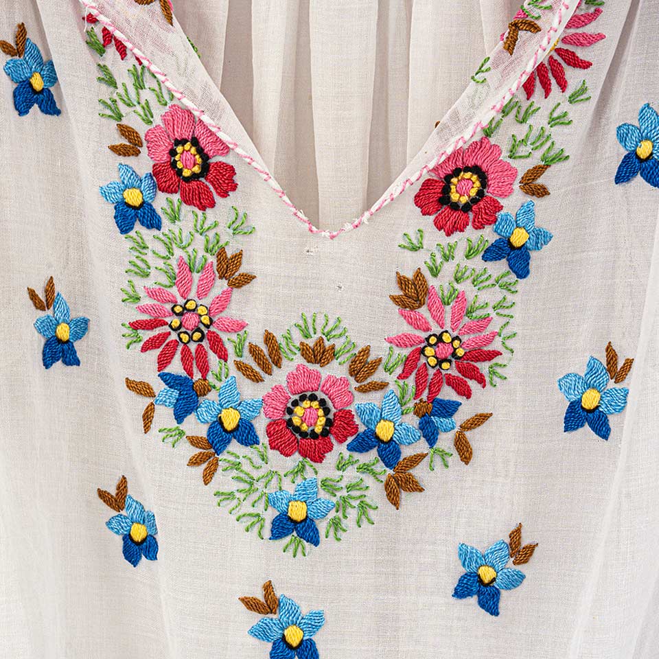 Vintage Hungarian Floral Blouse