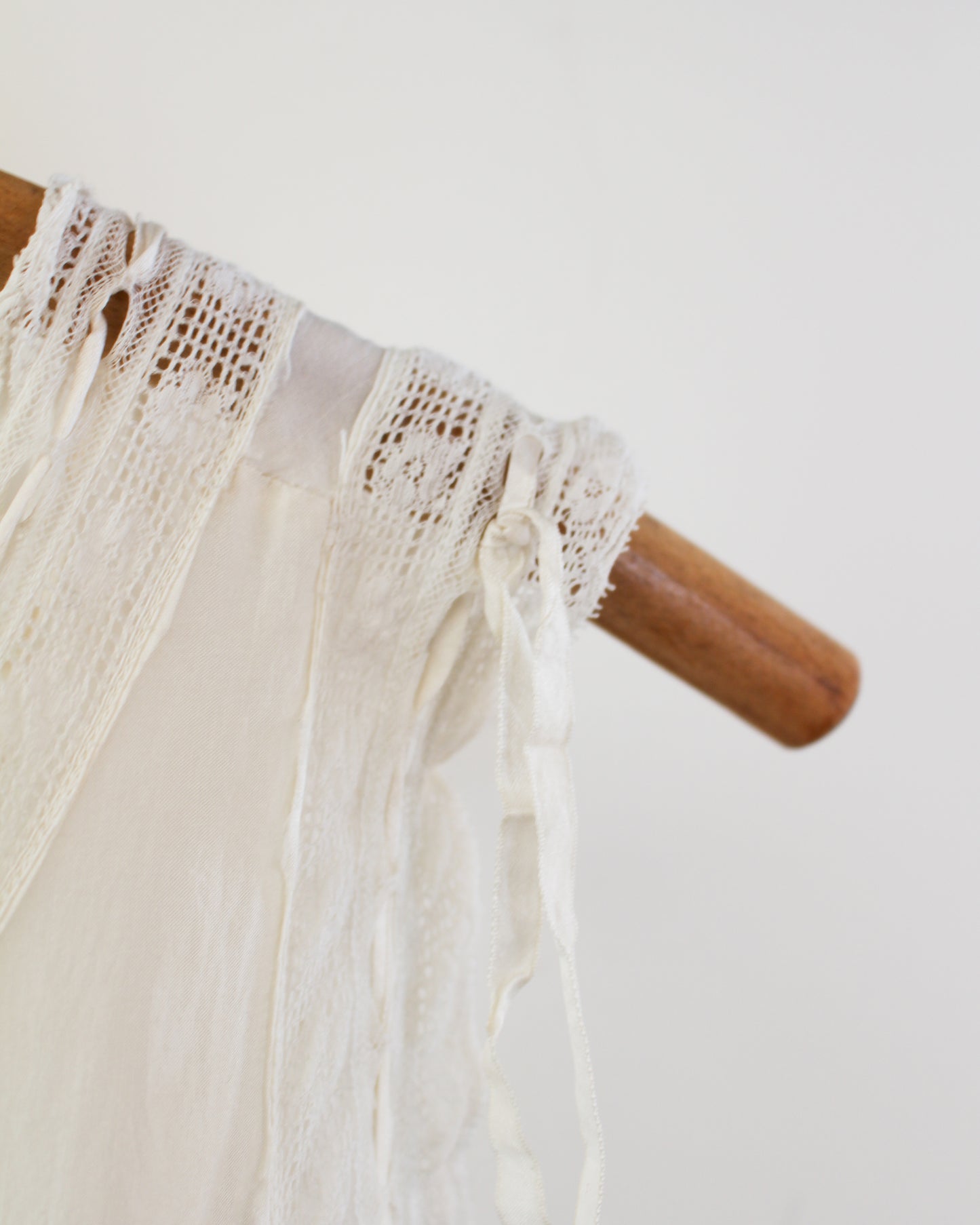 Vintage Sleeveless Silk Nightgown with Lace Trim