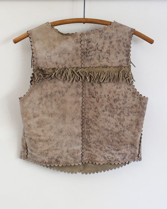 Double RL Vintage Fringe Leather Vest