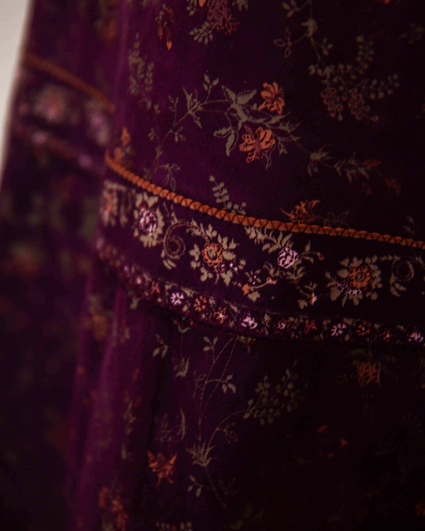 Roberto Cavalli Floral Printed Suede Leather Skirt & Vest Set