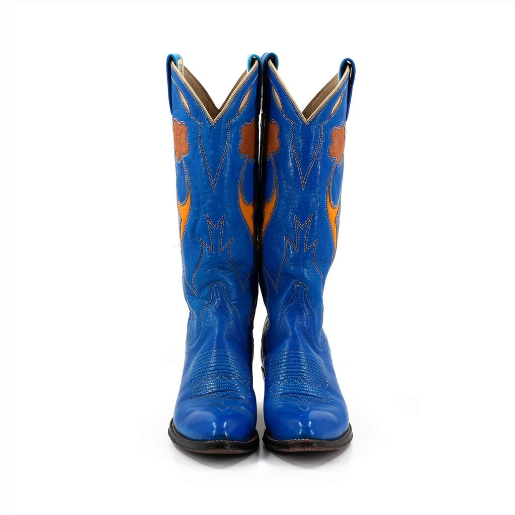 Vintage Flower Inlay Cowboy Boots