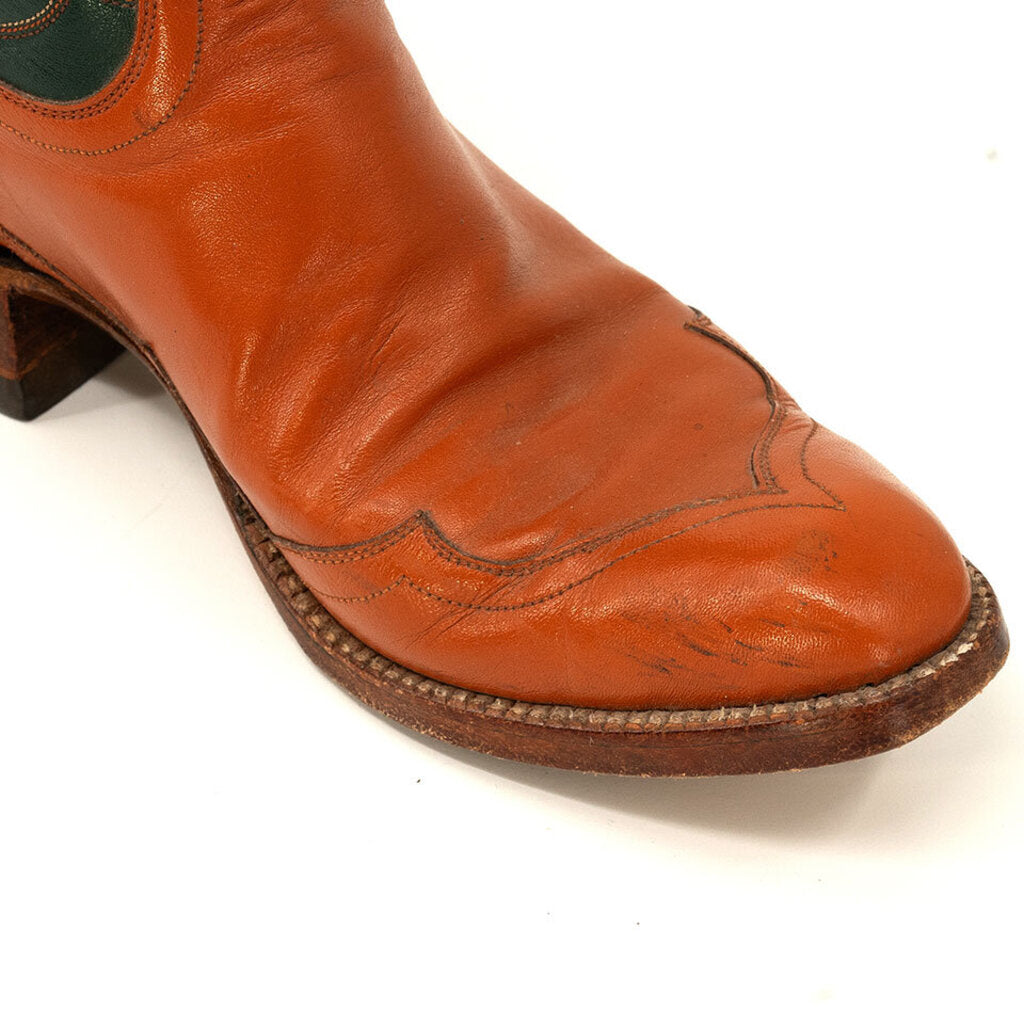 Vintage Custom Bucking Bronco Inlay Cowboy Boots