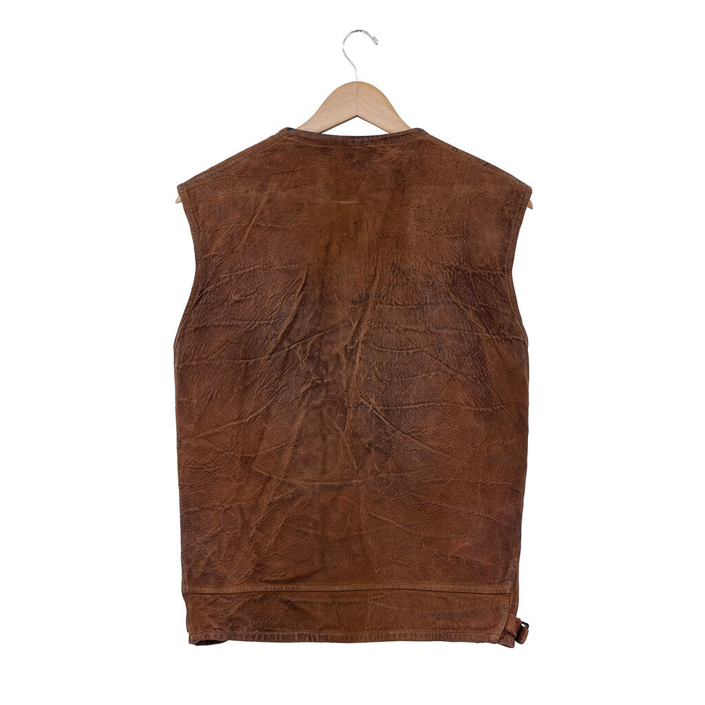 Vintage Leather Vest with Side Buckles