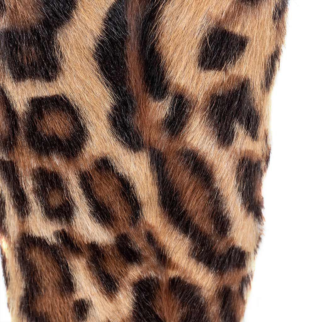 Leopard Print Fur & Leather High Heel Tall Boot