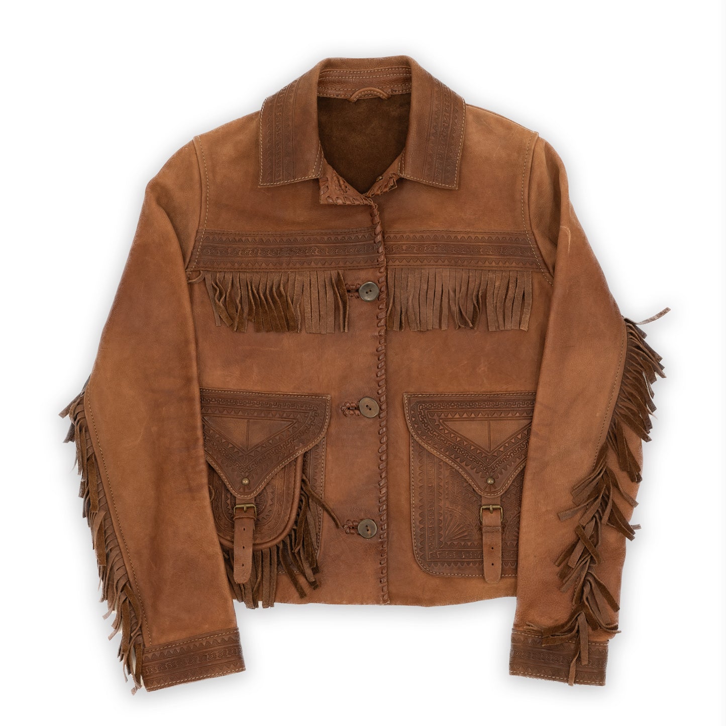 Vintage Fringe Leather Jacket