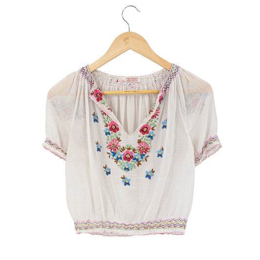 Vintage Hungarian Floral Blouse