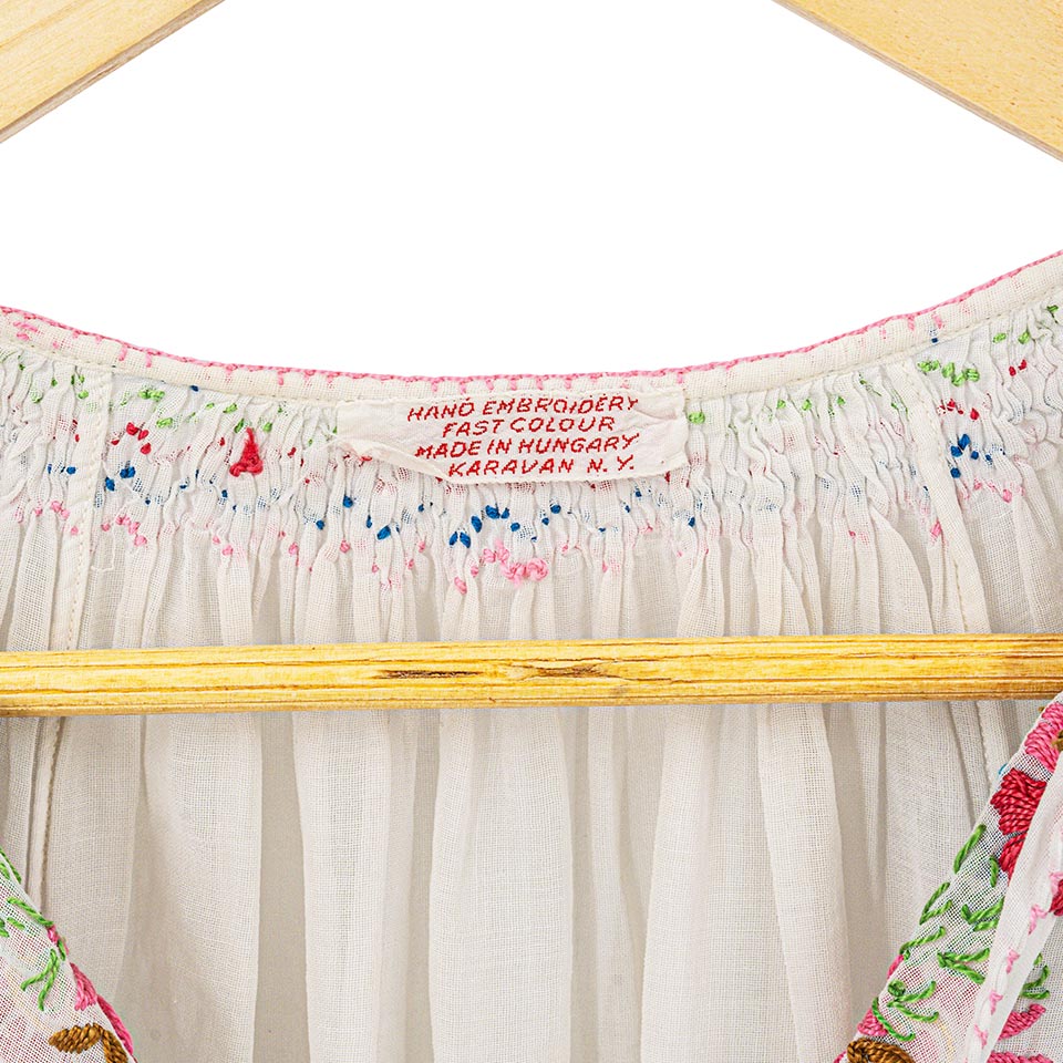 Vintage Hungarian Floral Blouse