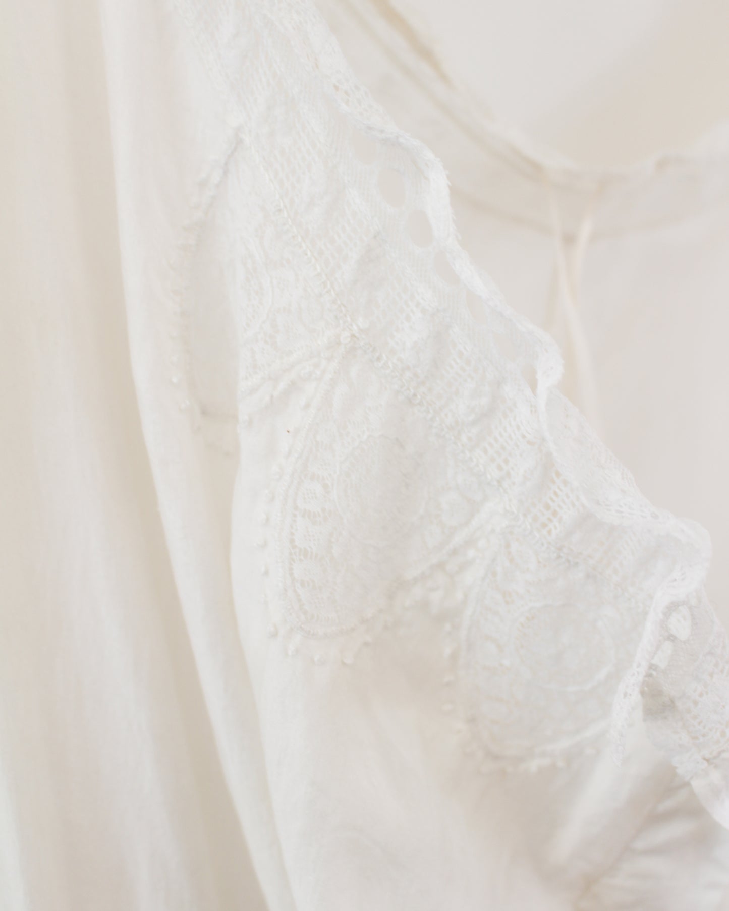 Vintage Sleeveless Silk Nightgown with Lace Trim