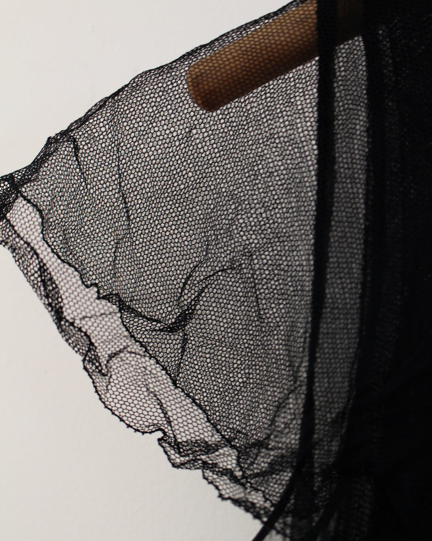 Close-up of black lace fabric 