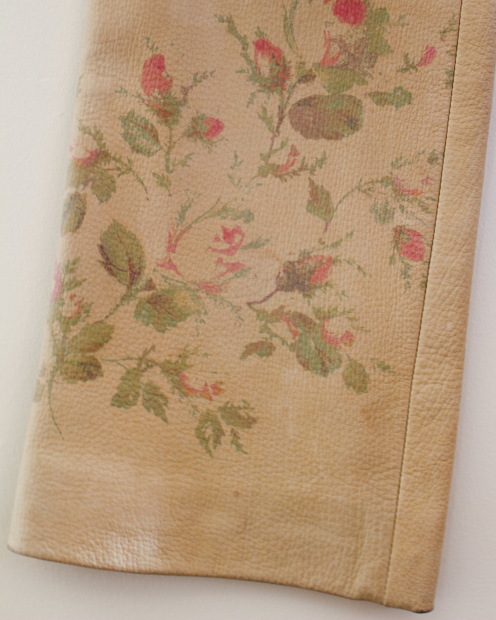 Floral pattern on deerskin leather pants
