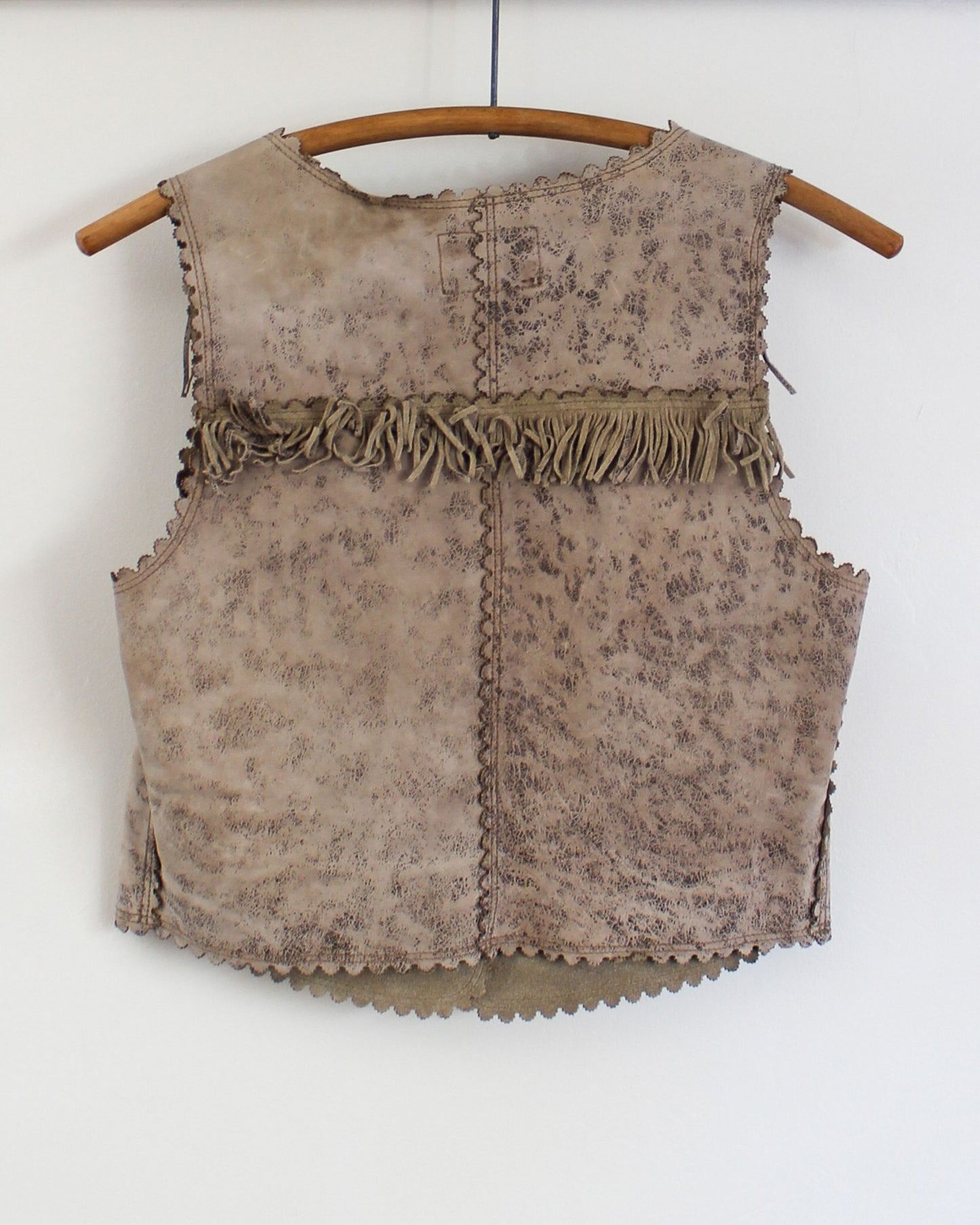 Double RL Vintage Fringe Leather Vest