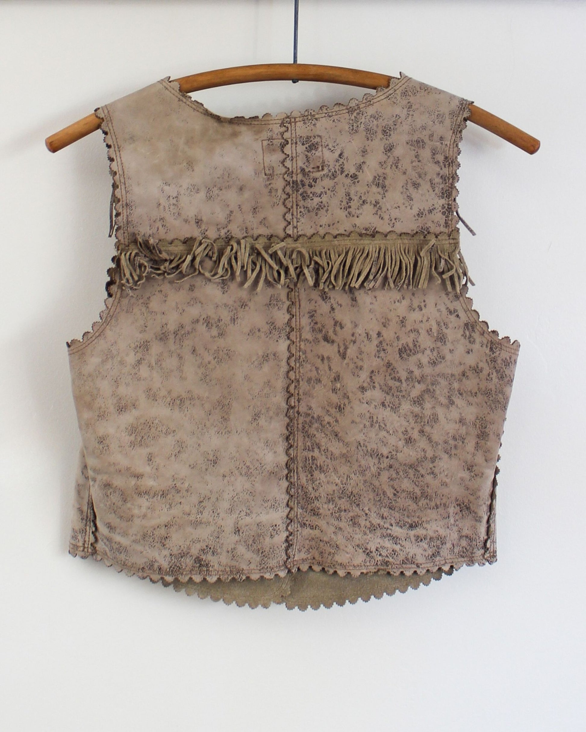 Double RL Vintage Fringe Leather Vest