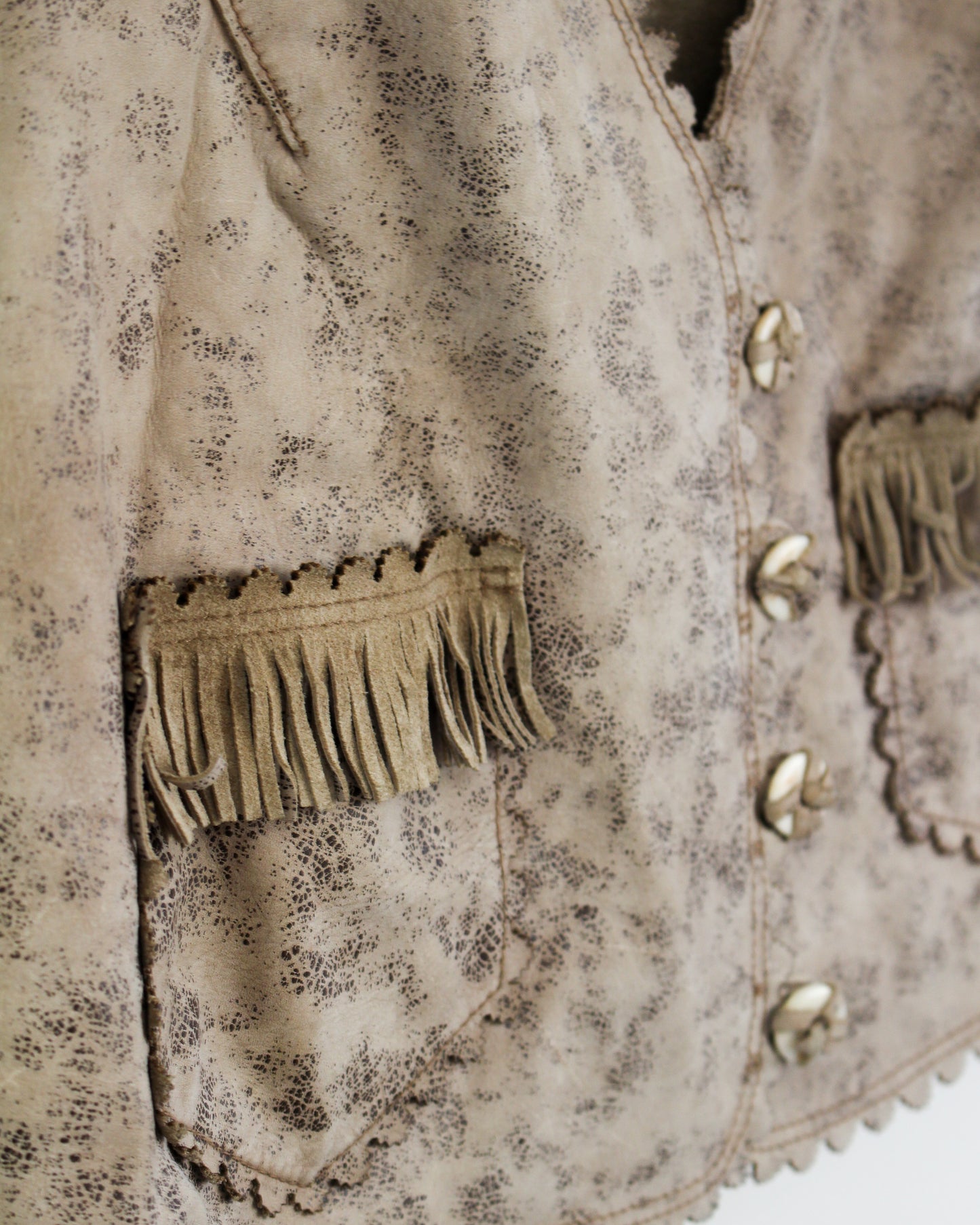 Double RL Vintage Fringe Leather Vest