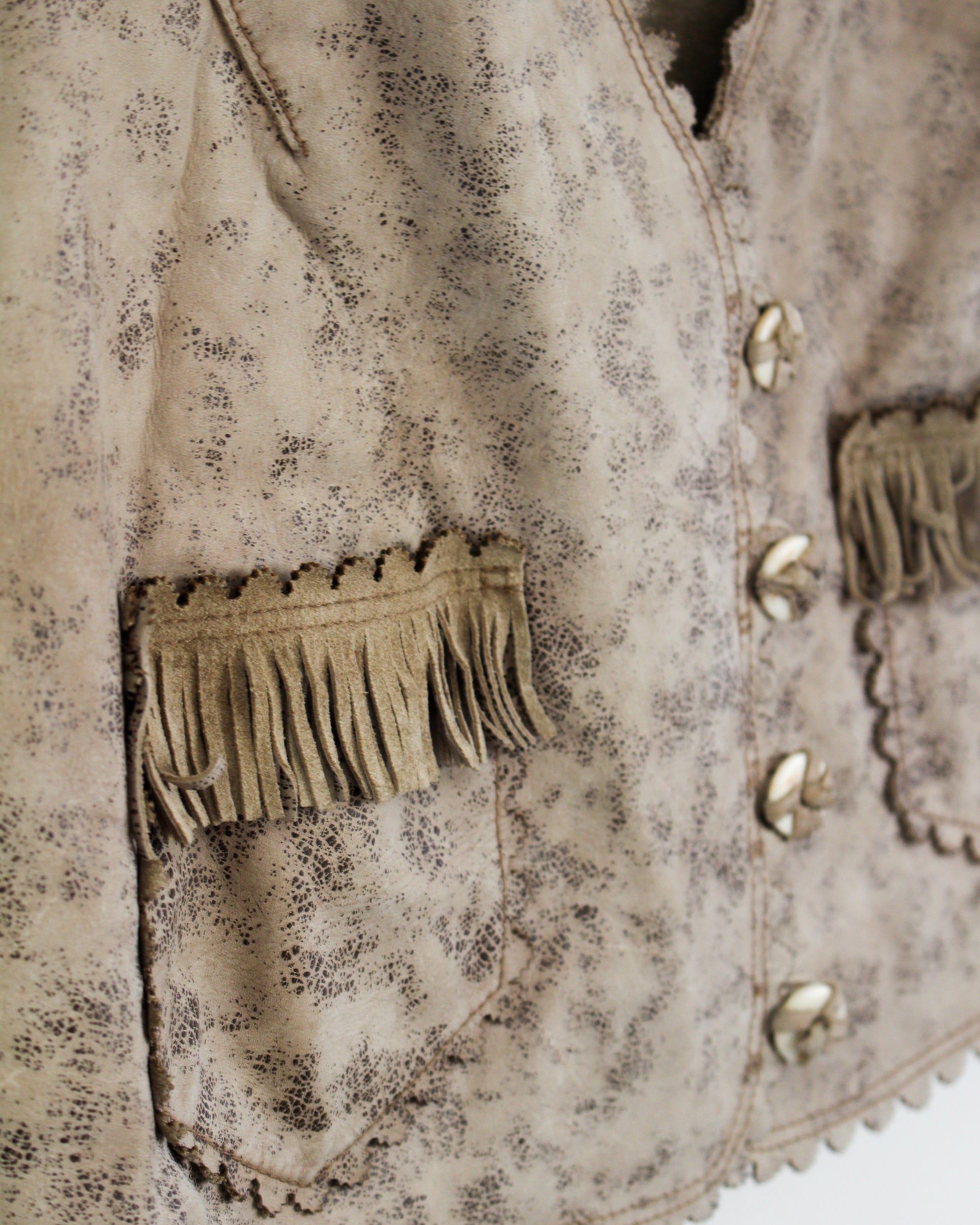 Double RL Vintage Fringe Leather Vest