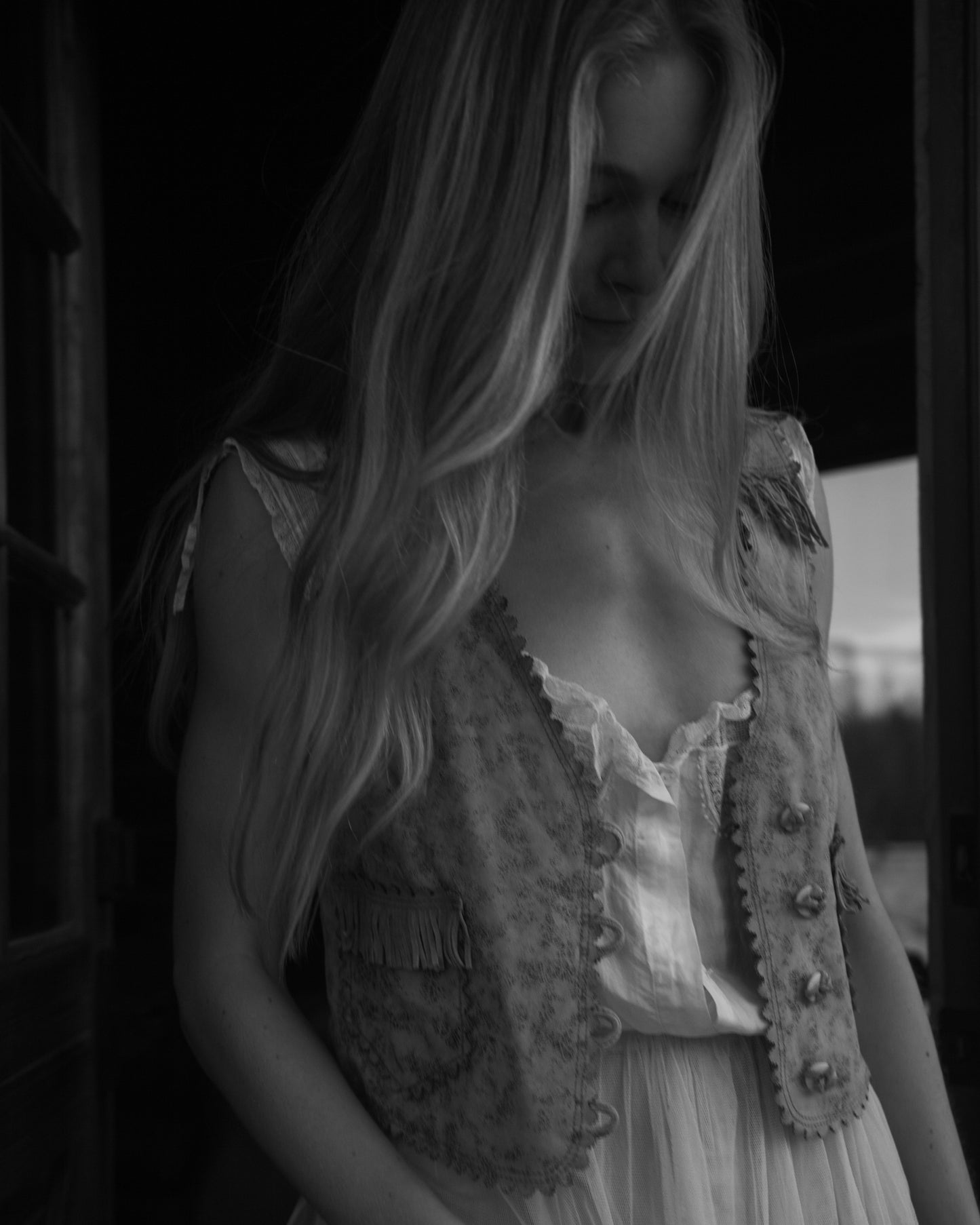 Double RL Vintage Fringe Leather Vest