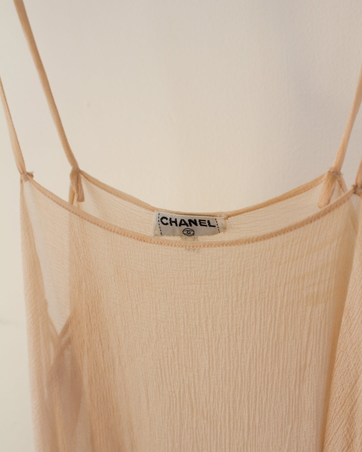 1980's Vintage Chanel Chiffon Blouse with Ruffle Sleeves