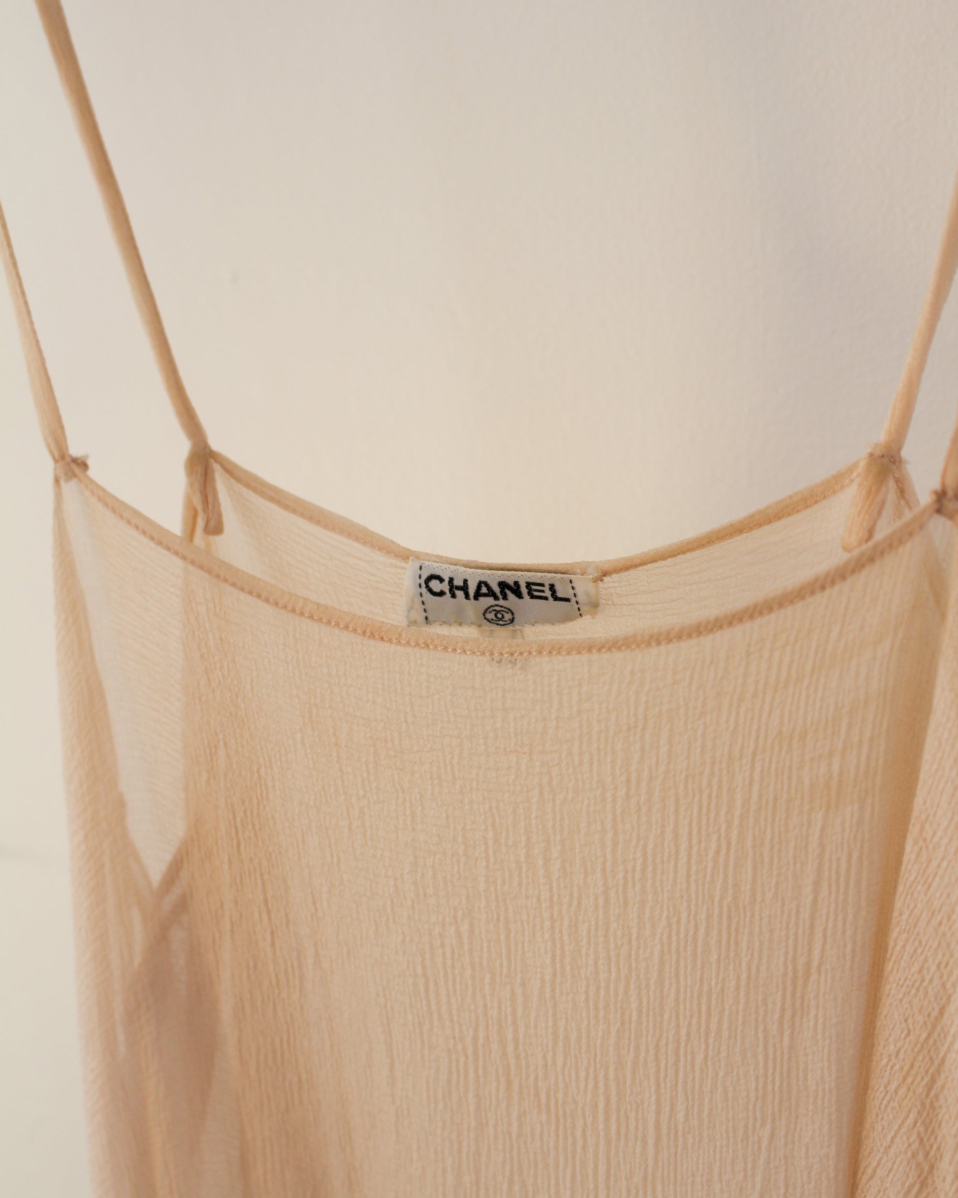 1980's Vintage Chanel Chiffon Blouse with Ruffle Sleeves