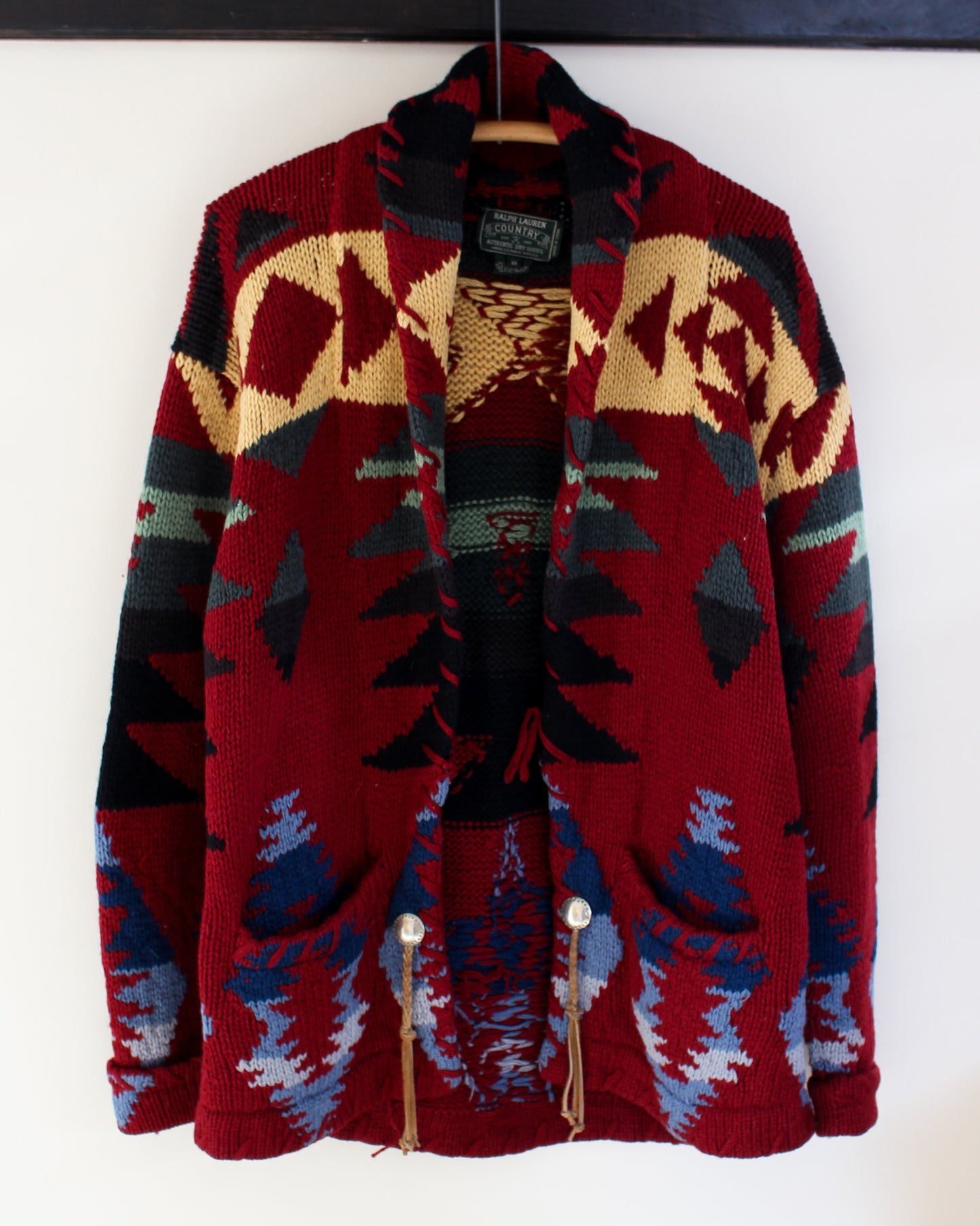 Vintage RL Country Wool Cardigan with Concho Buttons