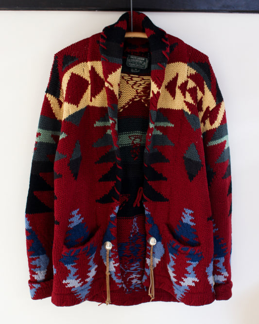 Vintage RL Country Wool Cardigan with Concho Buttons