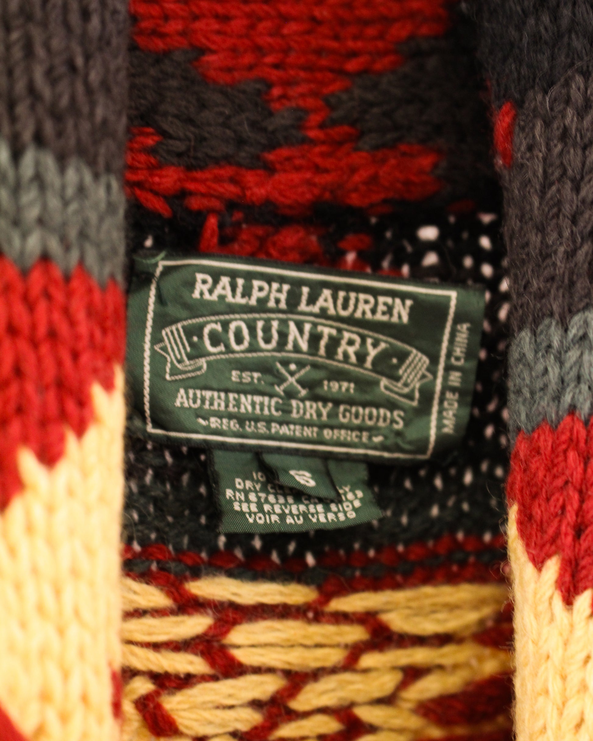 Vintage RL Country Wool Cardigan with Concho Buttons