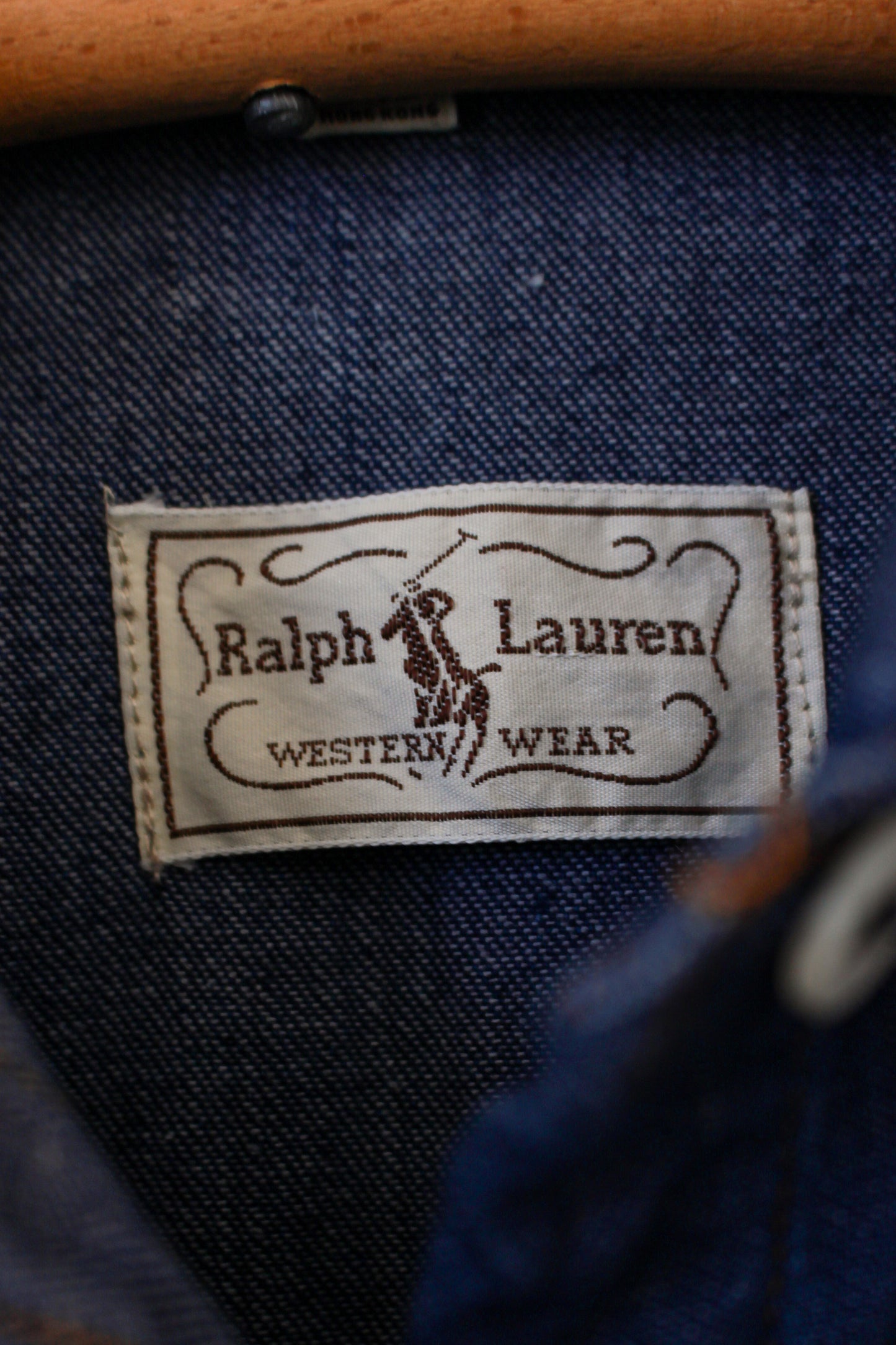 Ralph Lauren Western Wear label on denim fabric
