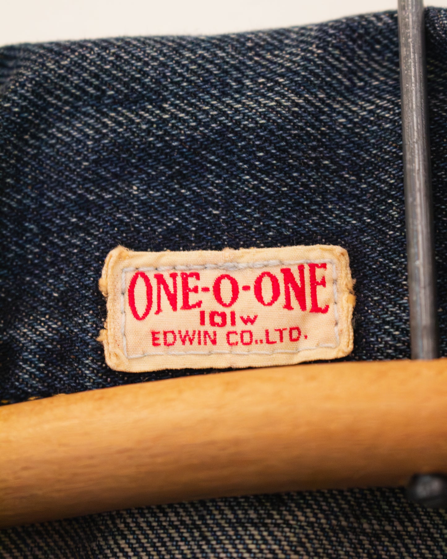 Tag reading One-O-One, 101w, Edwin Co, LTD.