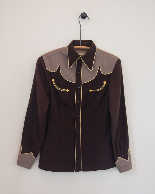 Western shirt with smile pockets on hanger