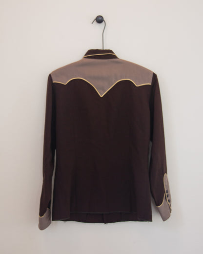 Back of Western shirt with smile pockets on hanger