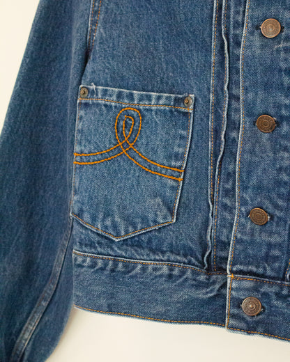 Western detail on pocket of denim jacket