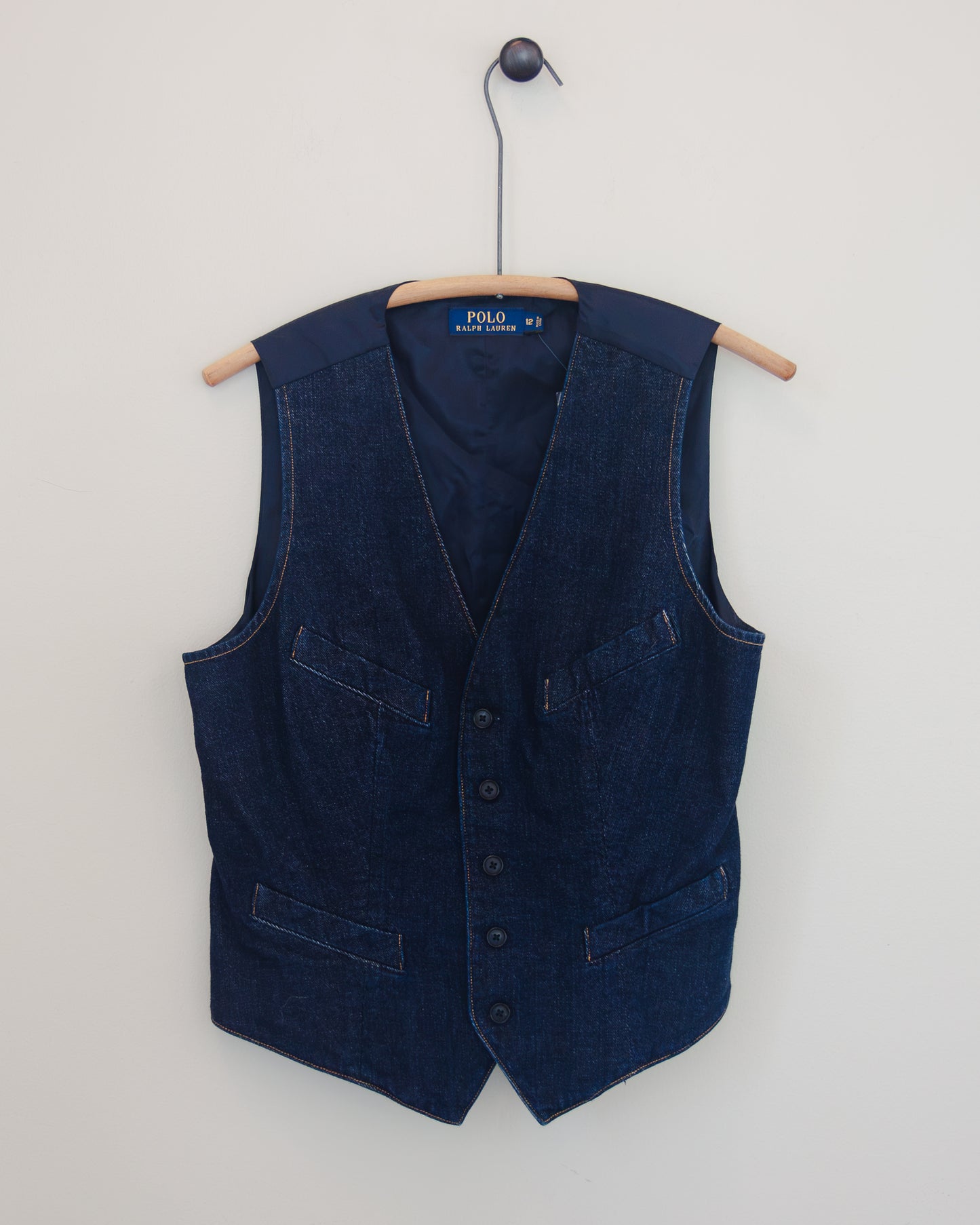 Denim vest on hanger