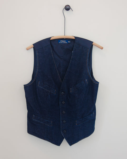 Denim vest on hanger
