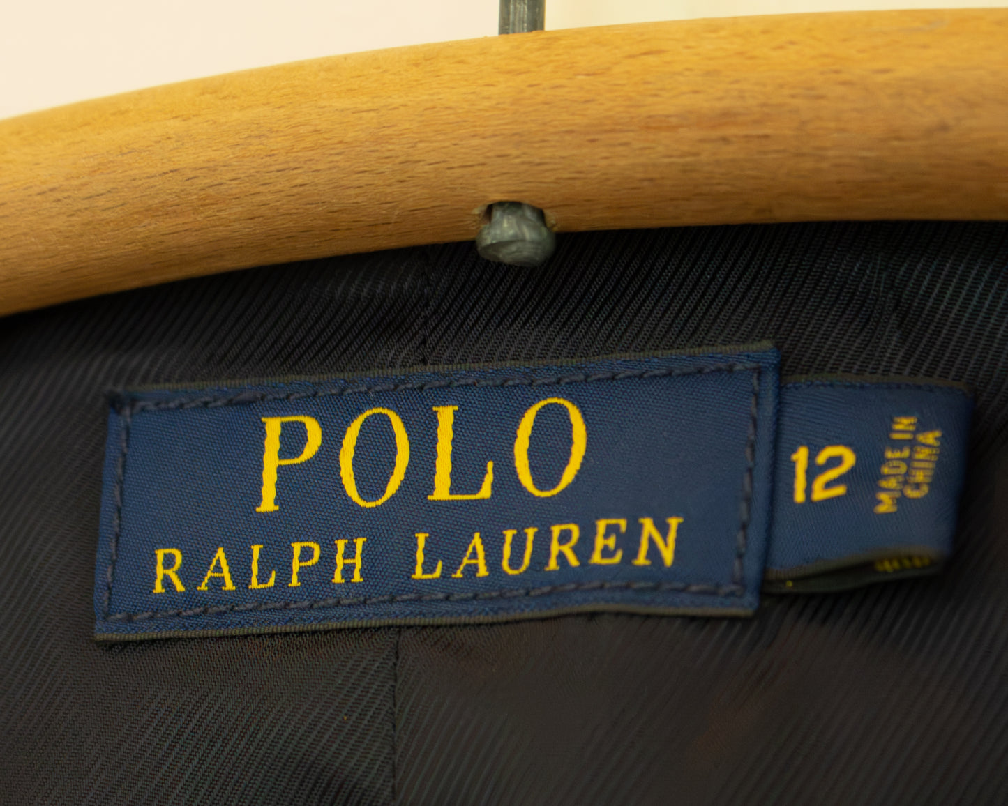 Polo Ralph Lauren label, size 12, made in China