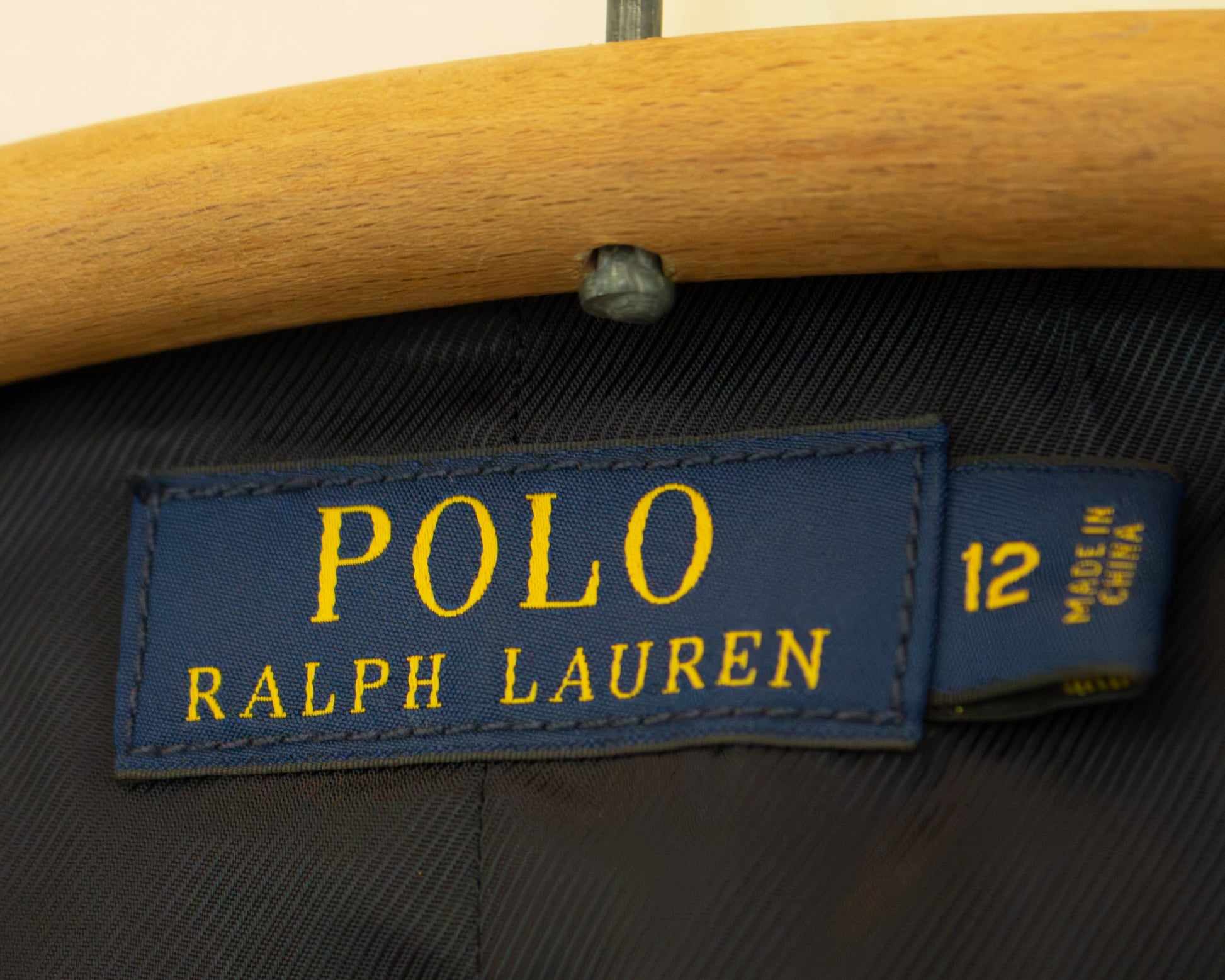 Polo Ralph Lauren label, size 12, made in China