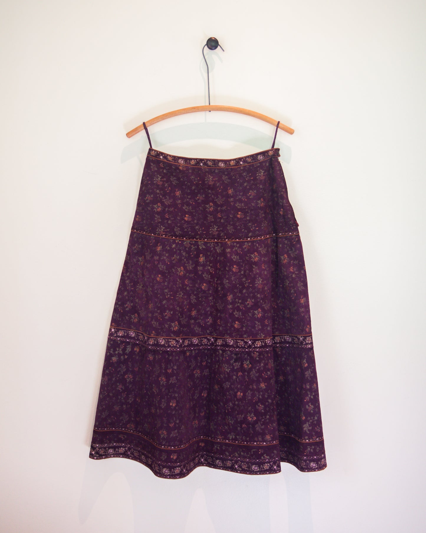 Roberto Cavalli Floral Printed Suede Leather Skirt & Vest Set