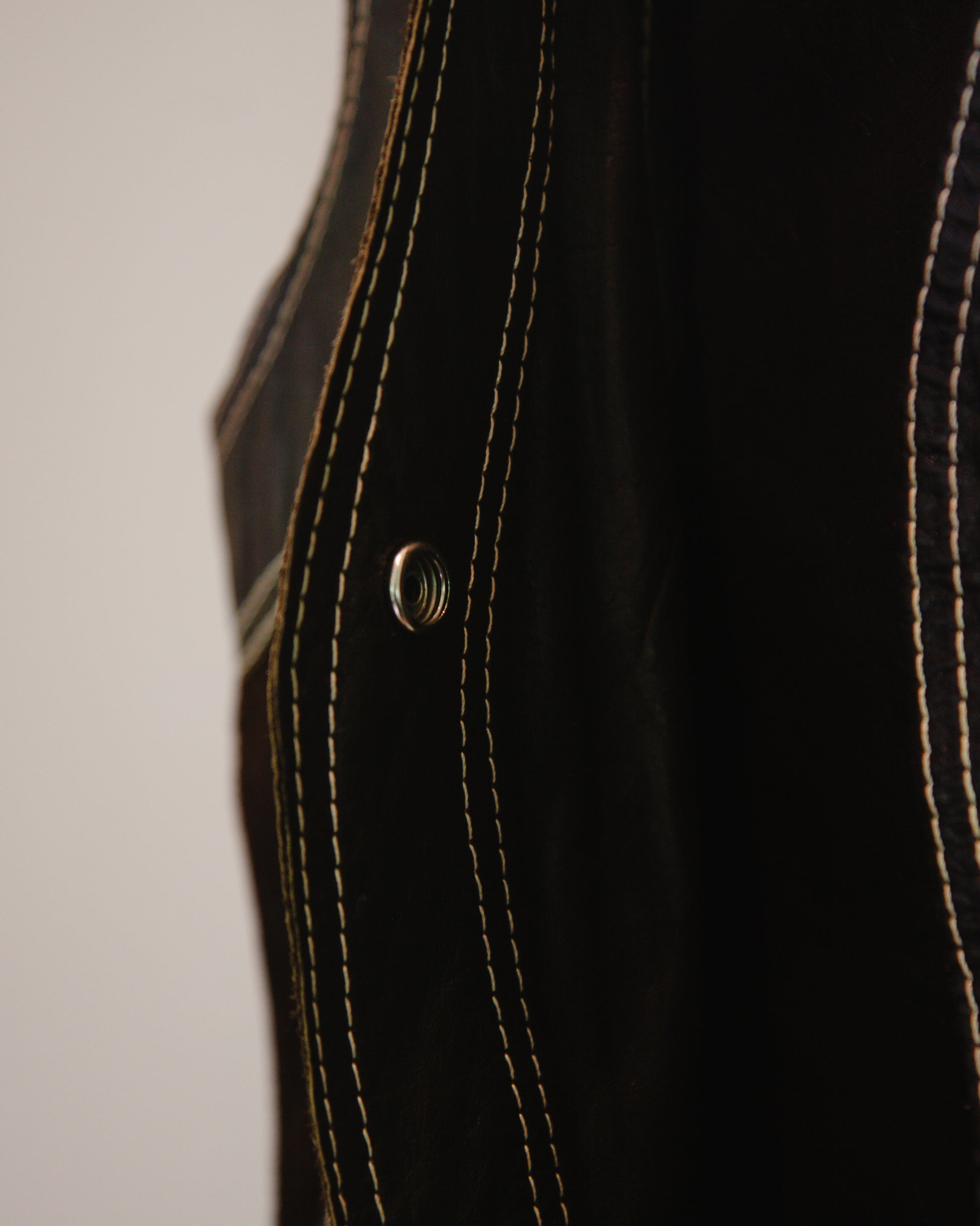 Close up of brown leather fabric