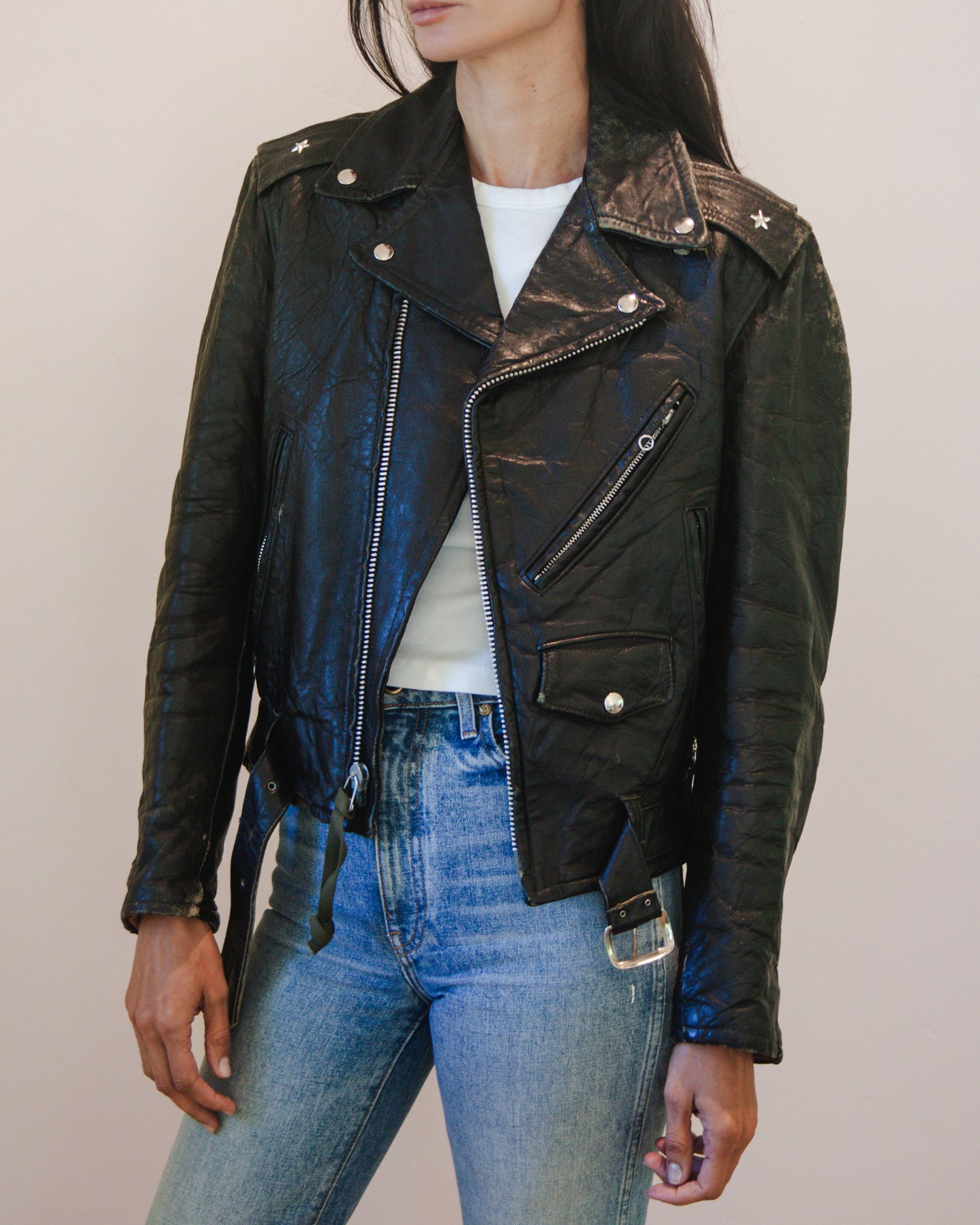 1960s Vintage Leather Moto Jacket
